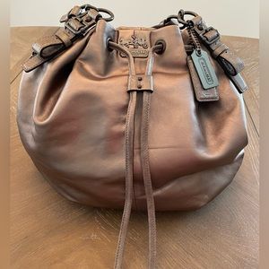 Coach Very Rare XL Marielle Madison Drawstring Bucket 17067 Metallic